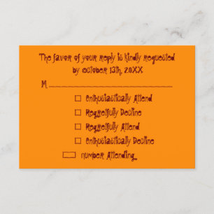 Tarjeta De Confirmación De Asistencia Funny Personalizado Halloween Party Tarjeta de inv