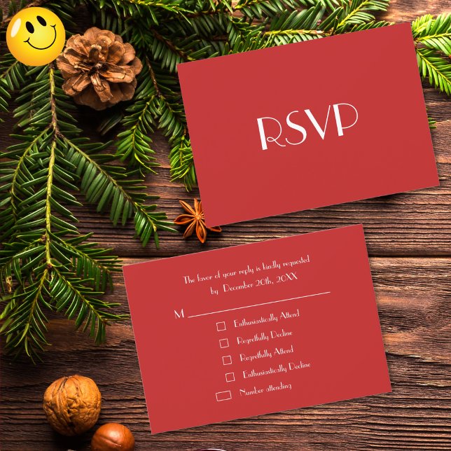 Tarjeta De Confirmación De Asistencia Funny Personalizado Navidades Fiesta de vacaciones (Funny Custom Christmas Holiday Party RSVP Card)
