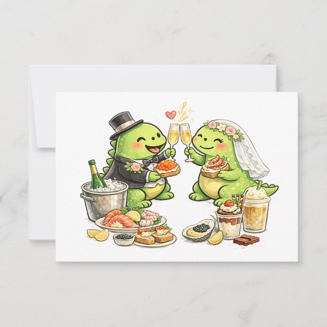 Tarjeta De Confirmación De Asistencia Funny Wedding (Anverso)