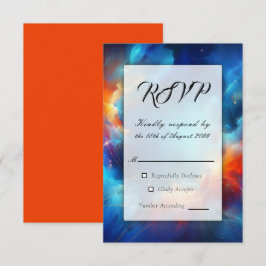 Tarjeta De Confirmación De Asistencia Fusión estrellada de fuego y Boda de hielo