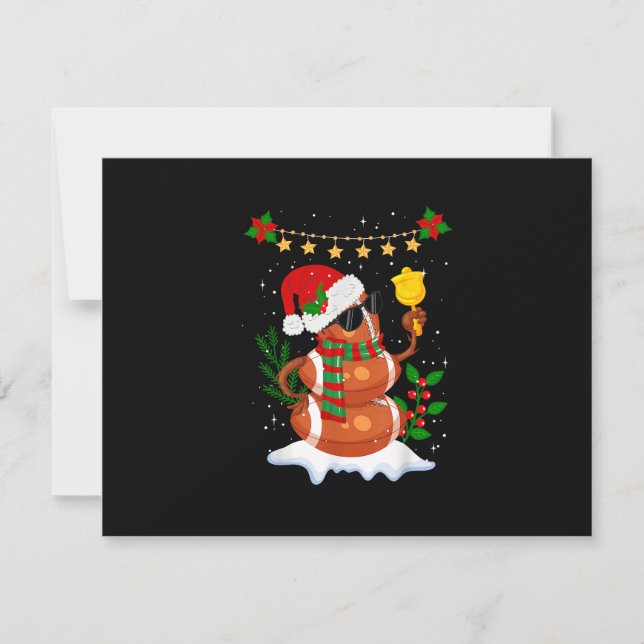 Tarjeta De Confirmación De Asistencia Fútbol Snowman Santa Hat Feliz Navidad (Anverso)
