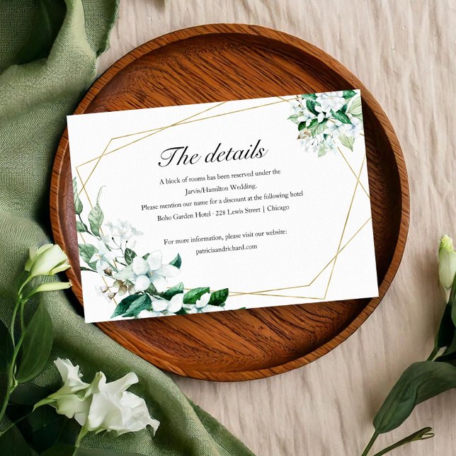 Tarjeta De Confirmación De Asistencia Gabinete de Boda de vegetación floral geométrica (Subido por el creador)