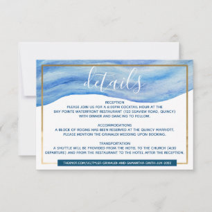 Tarjeta De Confirmación De Asistencia Gabinete de detalles de color de agua de la elegan