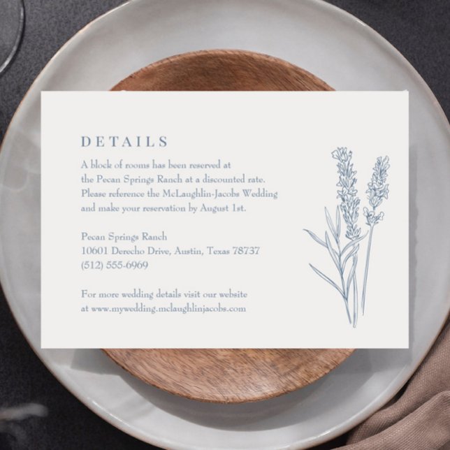 Tarjeta De Confirmación De Asistencia Gabinete de detalles del Boda Periwinkle Wildflowe (Subido por el creador)