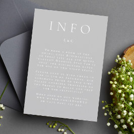 Tarjeta De Confirmación De Asistencia Gabinete de información moderno clásico gris y bla