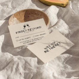 Tarjeta De Confirmación De Asistencia Gafas dibujadas a mano retro Boda quirky