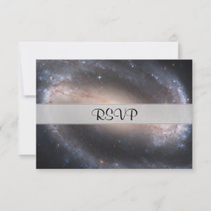 Tarjeta De Confirmación De Asistencia Galaxia espiral con barras