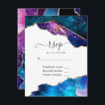 Tarjeta De Confirmación De Asistencia Galaxy Agate Bat Mitzvah<br><div class="desc">Galaxy faux purpurina agate bat mitzvah tarjeta rsvp con elegante personalizable de tipografía de escritura a mano para los detalles del evento.</div>