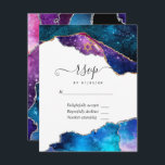 Tarjeta De Confirmación De Asistencia Galaxy Agate Bat Mitzvah<br><div class="desc">Galaxy faux purpurina agate bat mitzvah tarjeta rsvp con elegante personalizable de tipografía de escritura a mano para los detalles del evento.</div>