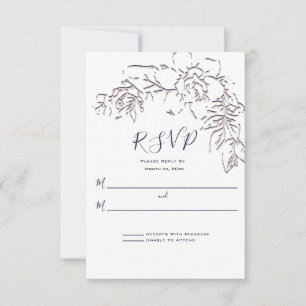 Tarjeta De Confirmación De Asistencia Gardenia, Marina y Rubor, Boda