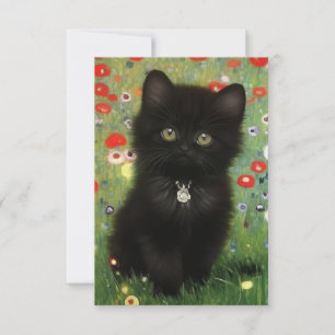 Tarjeta De Confirmación De Asistencia Gatito de Gustav Klimt