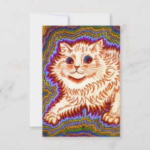 Tarjeta De Confirmación De Asistencia Gato Kaleidoscope