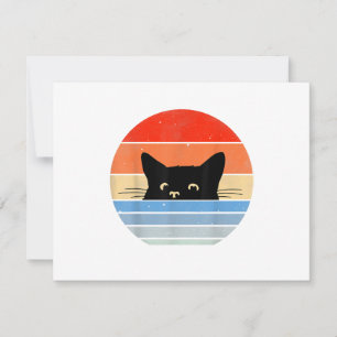 Tarjeta De Confirmación De Asistencia Gato retro, amante del gato, dueño del gato, gato