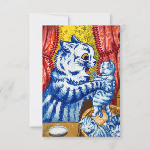 Tarjeta De Confirmación De Asistencia Gato y sus gatitos