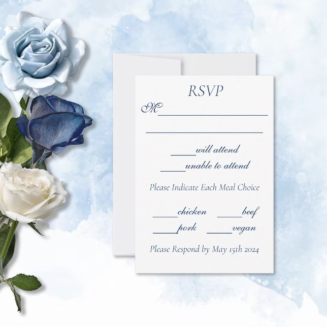 Tarjeta De Confirmación De Asistencia Gay Grooms Regency Blue Rosas (Subido por el creador)