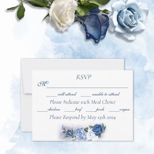 Tarjeta De Confirmación De Asistencia Gay Grooms Regency Blue Rosas