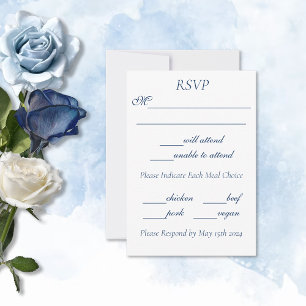 Tarjeta De Confirmación De Asistencia Gay Grooms Regency Blue Rosas