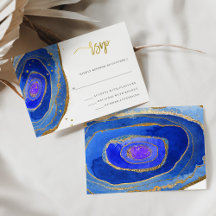 Geode azul acuarela con oro | BODA