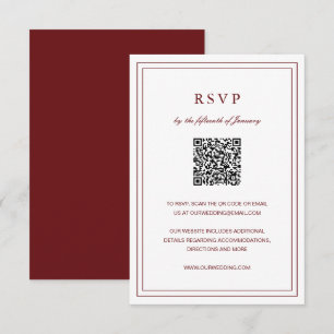 Tarjeta De Confirmación De Asistencia Gertrude Burgundy Wine Classic Elegant Wedding