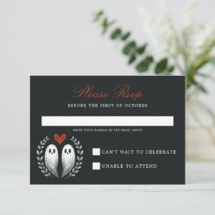 Tarjeta De Confirmación De Asistencia Ghost Love Boda