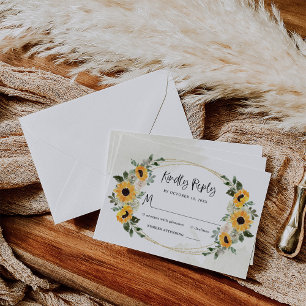 Tarjeta De Confirmación De Asistencia Girasol ruso Boda acuarela simple