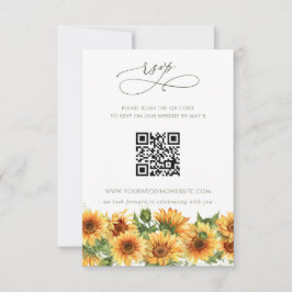 Tarjeta De Confirmación De Asistencia Girasoles Acuarela Floral Jardín Campestre Código 