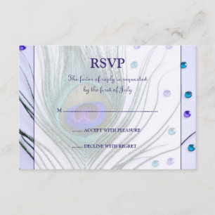 Tarjeta De Confirmación De Asistencia Glam Peacock Feather Purple Response Card