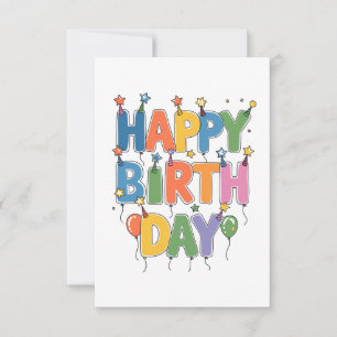 Tarjeta De Confirmación De Asistencia Globos de Feliz Cumpleaños