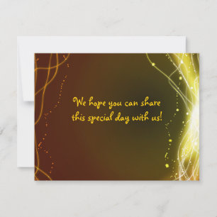 Tarjeta De Confirmación De Asistencia GLOWING NEON STARS Bat Mitzvah Reply Card GOLD