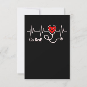 Tarjeta De Confirmación De Asistencia Go Red Heartbeat Enfermedades cardíacas Supervivie