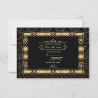 Gold Black Art Deco Gatsby Boda estilo años 20 RSV