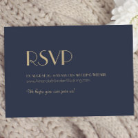 Gold Type Deco | Sitio web de boda en azul marino