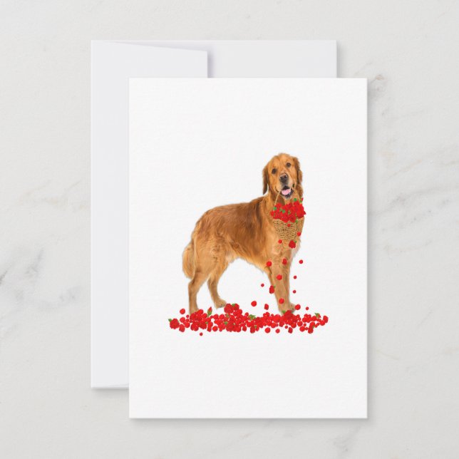 Tarjeta De Confirmación De Asistencia Golden Retriever Valentines Day Dog Dad Dog Mom (Anverso)