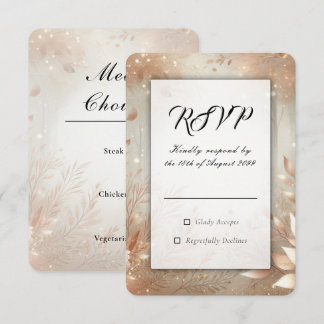 Tarjeta De Confirmación De Asistencia Golden Rosewood Enchanted Forest Wedding
