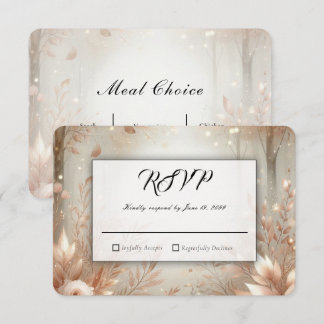Tarjeta De Confirmación De Asistencia Golden Rosewood Enchanted Forest Wedding