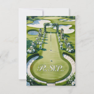 Tarjeta De Confirmación De Asistencia GOLF boda R.S.V.P. responder estilo acuarela