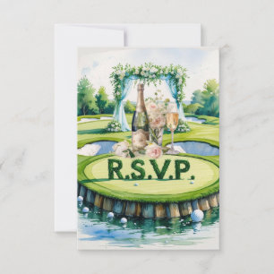 Tarjeta De Confirmación De Asistencia GOLF boda R.S.V.P. responder estilo acuarela
