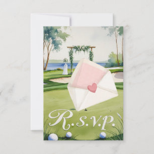 Tarjeta De Confirmación De Asistencia GOLF boda R.S.V.P. responder estilo acuarela