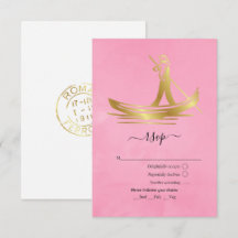 Gondola italiana rosa y dorada