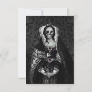 Tarjeta De Confirmación De Asistencia Gótica Skull Lady