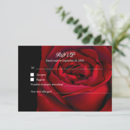 Tarjeta De Confirmación De Asistencia Gótico Floral Moody Boda negro Rosa oscuro