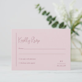 Tarjeta De Confirmación De Asistencia Grace Muted Pink Modern Boda