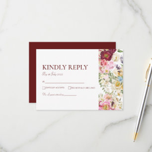 Tarjeta De Confirmación De Asistencia GRACIAS Boda de Blooms