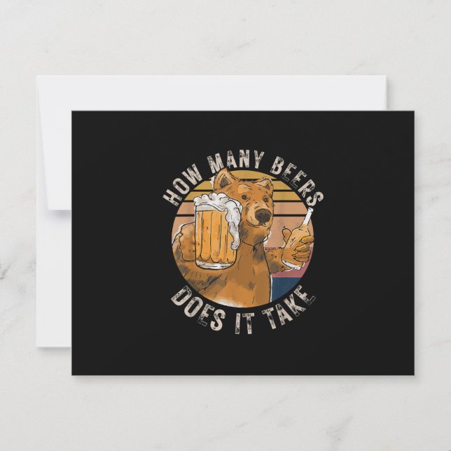 Tarjeta De Confirmación De Asistencia Gracioso ¿Cuántas Cervezas Se Toma? (Anverso)