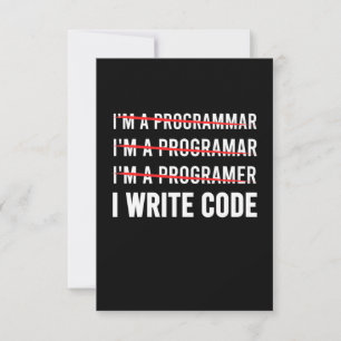 Tarjeta De Confirmación De Asistencia Gracioso programador I Wite Code