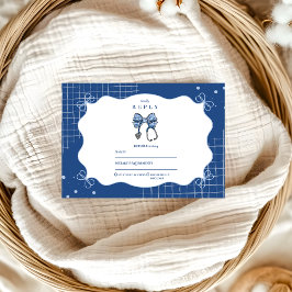 Tarjeta De Confirmación De Asistencia Grado escolar de enfermería de Blue Toile Bow