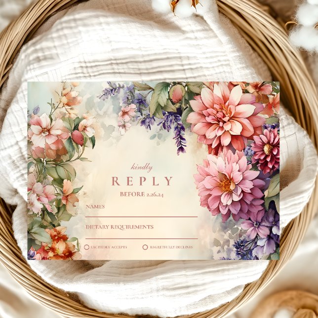 Tarjeta De Confirmación De Asistencia Graduación de Boho Wildflower Meadow (Subido por el creador)