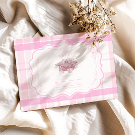 Tarjeta De Confirmación De Asistencia Graduación Preppy Coquette Pink Bow
