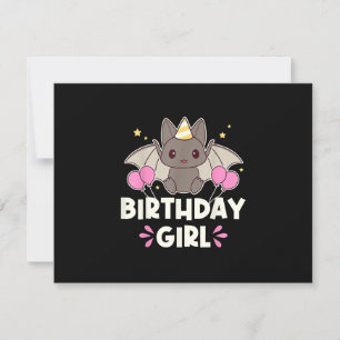 Tarjeta De Confirmación De Asistencia Gráfico mural de Chica de cumpleaños lindo