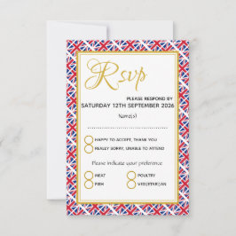 Tarjeta De Confirmación De Asistencia Gran boda británica personalizada